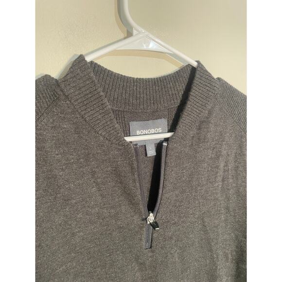 Bonobos Golf 1/4 Zip Sweater Gray Pullover Men’s L Long Sleeve - Picture 2 of 9